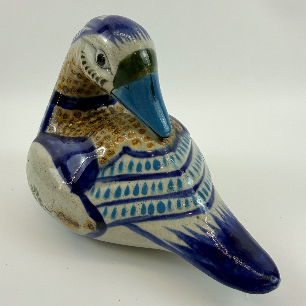 Ken Edwards Tonala Pottery Duck‎ Signed Francisco Martinez Snail FM